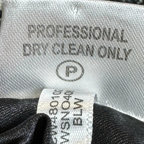 Calvin Klein Wool Blend Pea Coat Jacket Small White Black Doble Breasted Tweed - Picture 9 of 10